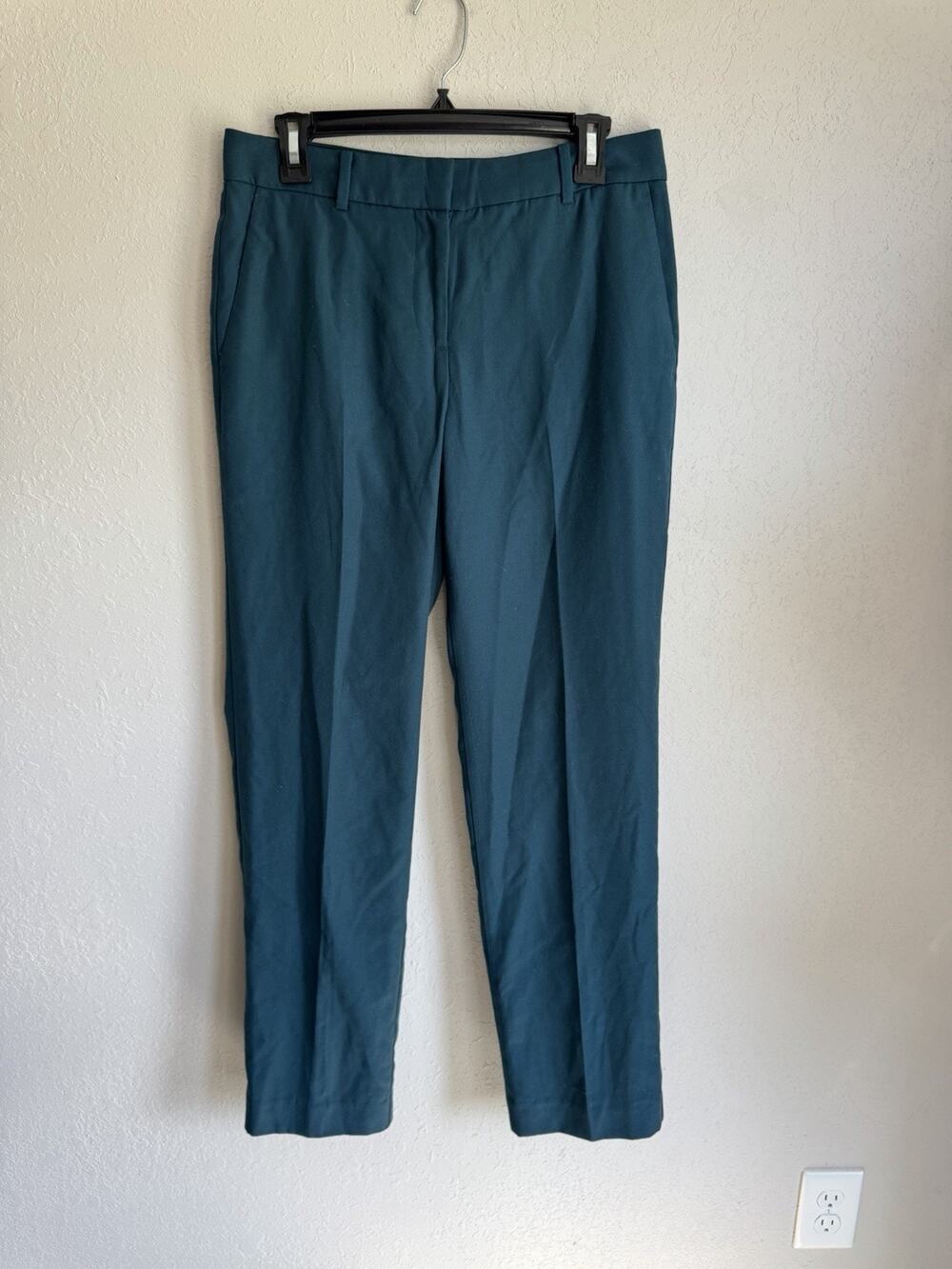 NWT Ann Taylor Teal Slim Straight Leg Trouser Pants Womens 2 Careerwear Office